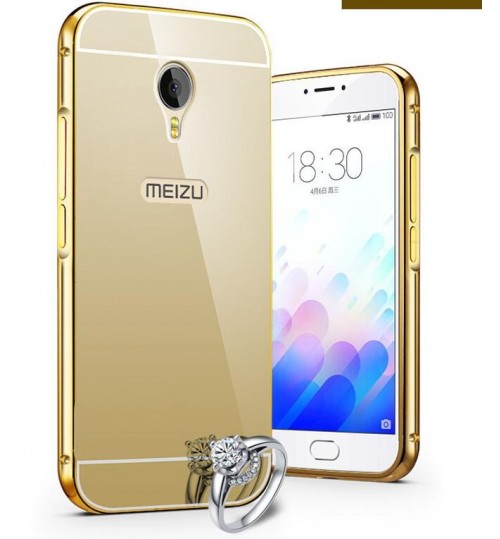 MEIZU M5 Note case Slim Metal bumper with mirror back cover case