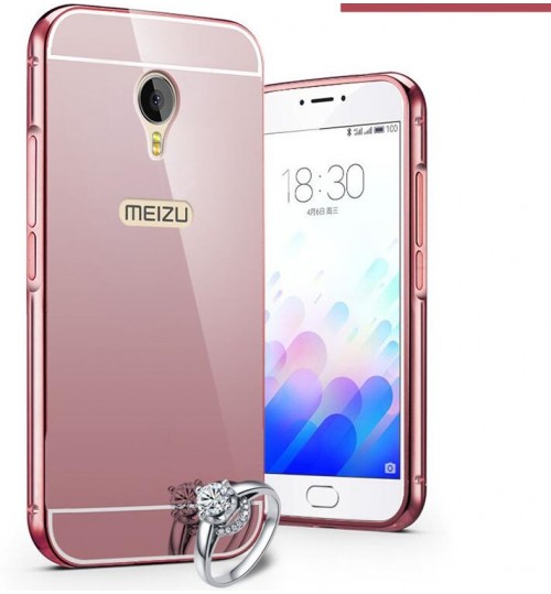 MEIZU M5 Note case Slim Metal bumper with mirror back cover case