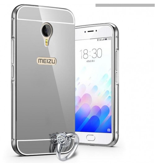 MEIZU M5 Note case Slim Metal bumper with mirror back cover case