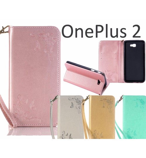 OnePlus 2 Premium Leather Embossing wallet Folio case