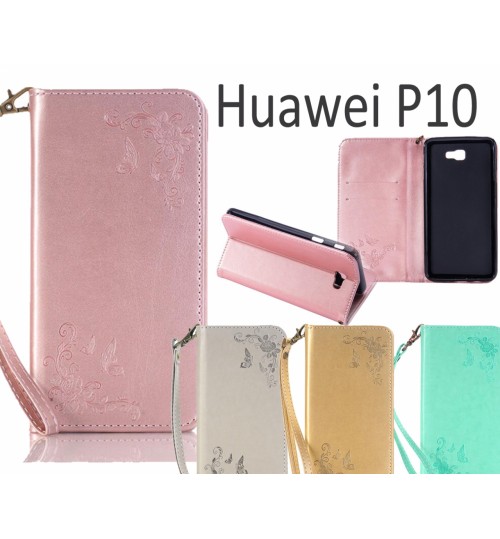 Huawei P10 Premium Leather Embossing wallet Folio case