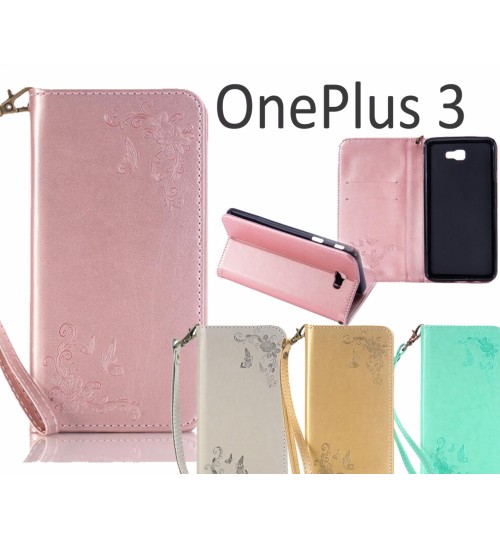 OnePlus 3T Premium Leather Embossing wallet Folio case