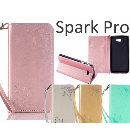 Spark Pro Premium Leather Embossing wallet Folio case