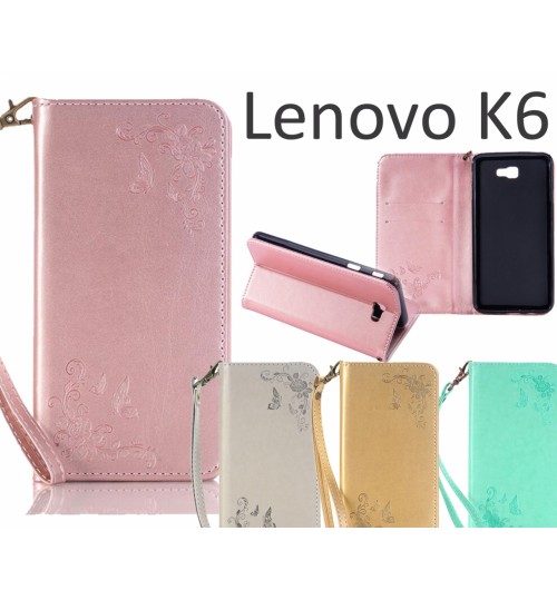 Lenovo K6 Premium Leather Embossing wallet Folio case