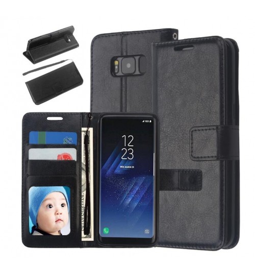 Galaxy S8 vintage fine leather wallet case