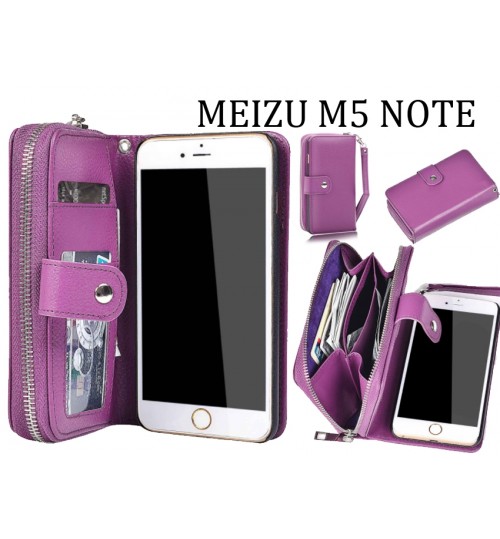 Meizu M5 Note  Case Coin Wallet Case Full Wallet Leather Case - Purple