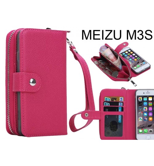 Meizu M3s Case Coin Wallet Case Full Wallet Leather Case - Hot Pink