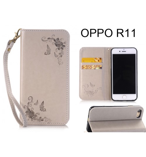 Oppo R11 CASE Premium Leather Embossing wallet Folio case