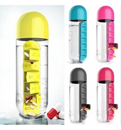 7 Daily Pill Box Water Bottle