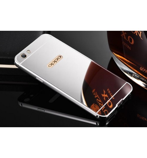 Oppo R11 case Slim Metal bumper with mirror back cover case