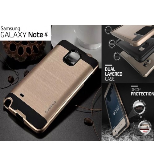 Galaxy Note 4 impact proof hybrid case brushed