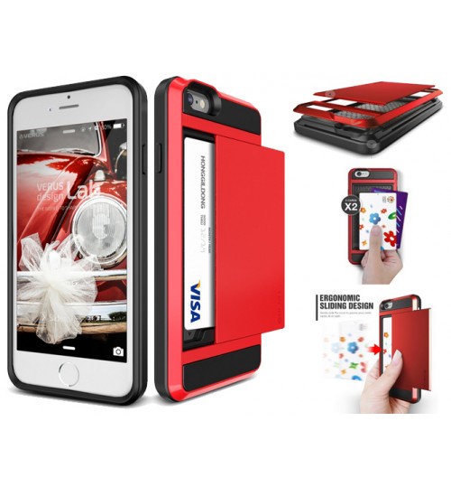 iPhone 5c impact proof hybrid case card holder