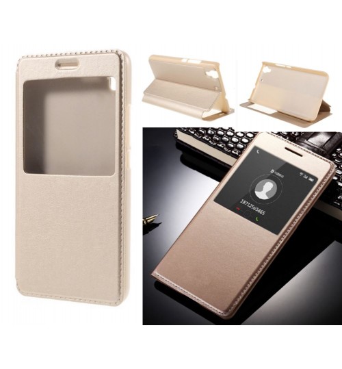 Huawei Y6 case Leather Flip window honor Y6 cover