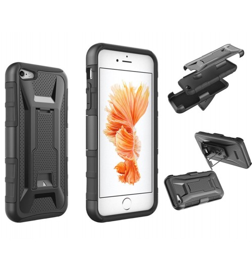 iPhone 5 5s SE Hybrid armor Case+Belt Clip Holster