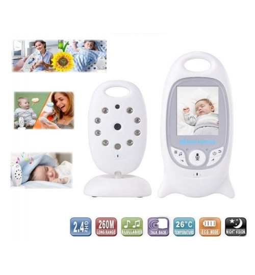 Wireless Baby Monitor Audio Video 2 Way Audio, 2" LCD, IR LED Baby Monitor