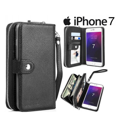 iPhone 7 detachable full wallet leather case