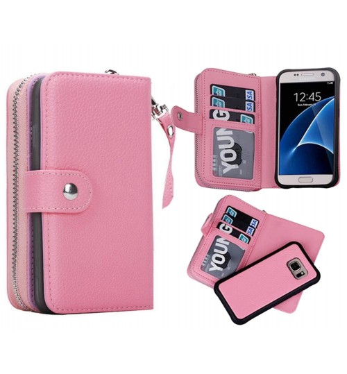 Galaxy S6 detachable full wallet leather case