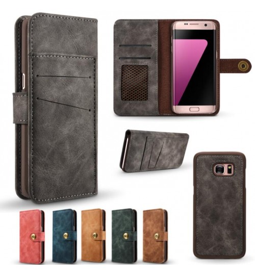 Sumsung Galaxy S7 edge case wallet 4 cards leather detachable case