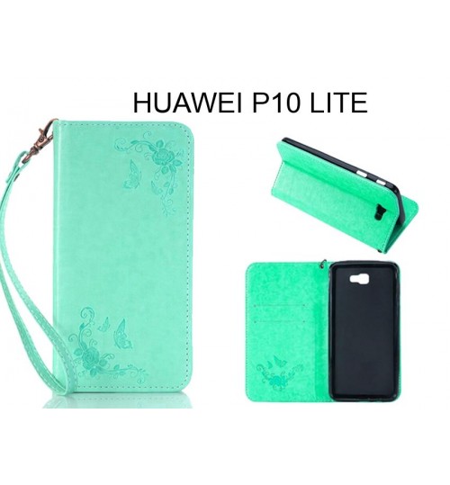 HUAWEI P10 LITE  CASE Premium Leather Embossing wallet Folio case