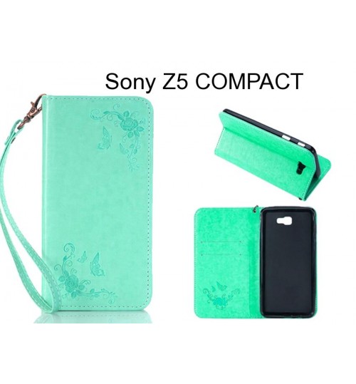Sony Z5 COMPACT  CASE Premium Leather Embossing wallet Folio case