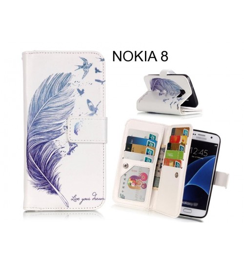 NOKIA 8 case Multifunction wallet leather case