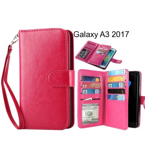 Galaxy A3 2017 case Double Wallet leather case 9 Card Slots