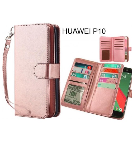 HUAWEI P10 case Double Wallet leather case 9 Card Slots