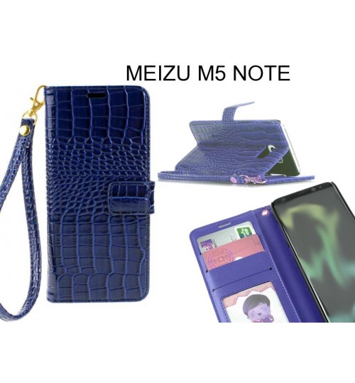 Meizu M5 Note Case Croco Wallet Leather Case - Blue