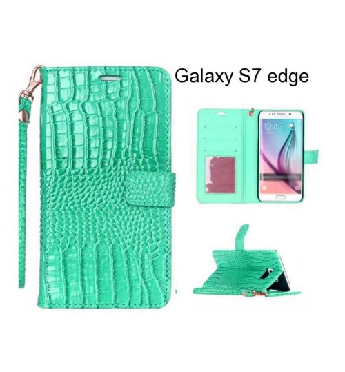 Galaxy S7 edge case Croco wallet Leather case