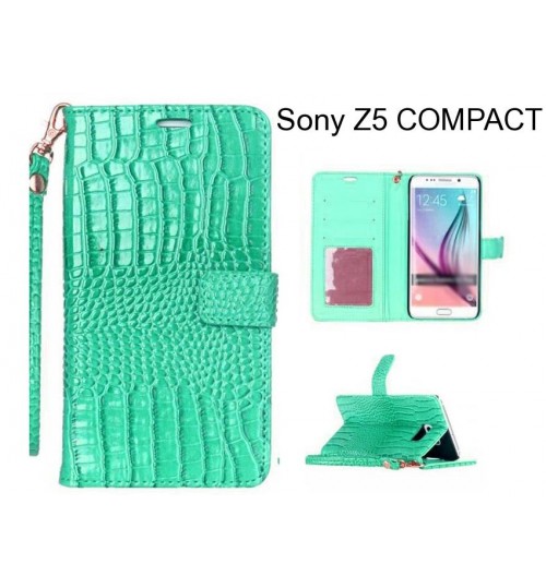 Sony Z5 COMPACT case Croco wallet Leather case