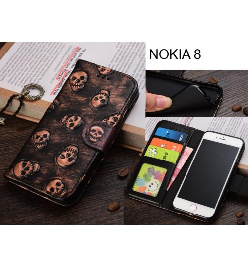 NOKIA 8  case Leather Wallet Case Cover