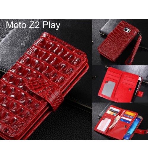 Moto Z2 Play case Croco wallet Leather case