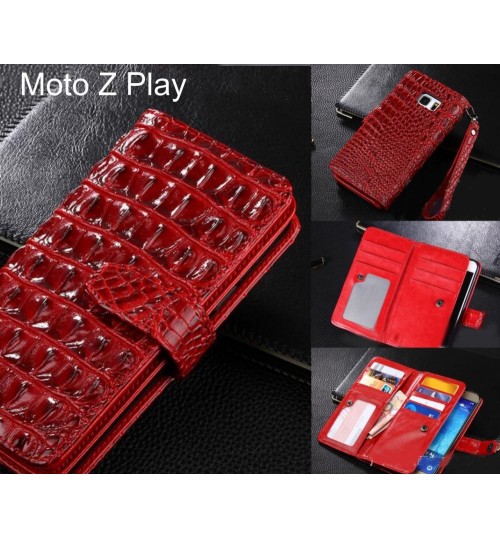 Moto Z Play case Croco wallet Leather case