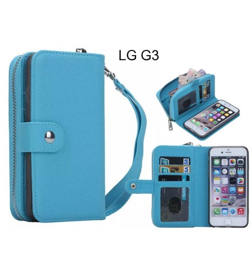 Lg G3 Case Coin Wallet Case Full Wallet Leather Case - Sky Blue