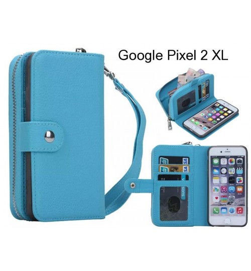 Google Pixel 2 Xl Case Coin Wallet Case Full Wallet Leather Case - Blue