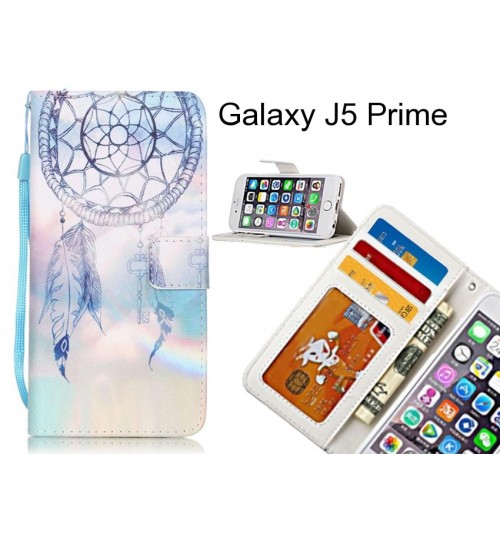 Galaxy J5 Prime case 3 card leather wallet case printed ID