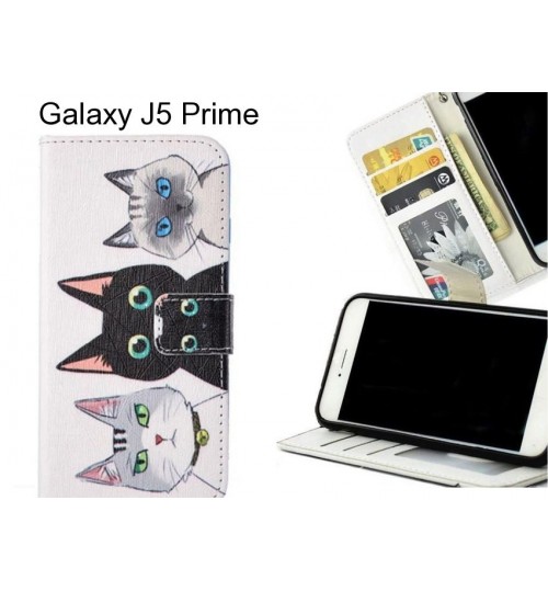 Galaxy J5 Prime case 3 card leather wallet case printed ID