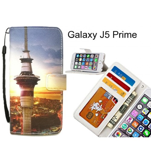 Galaxy J5 Prime case 3 card leather wallet case printed ID