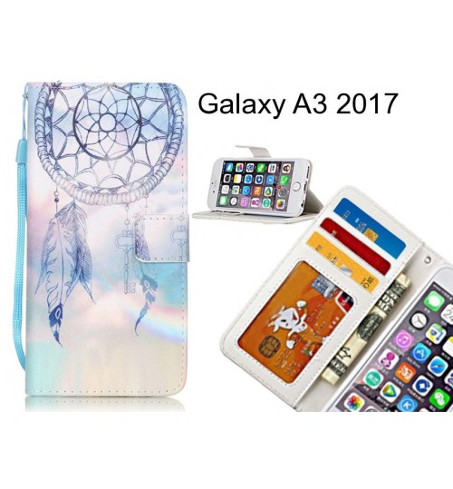 Galaxy A3 2017 case 3 card leather wallet case printed ID