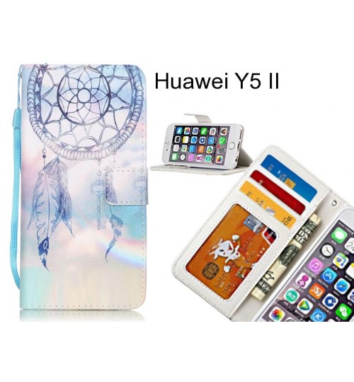 Huawei Y5 II case 3 card leather wallet case printed ID