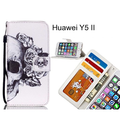 Huawei Y5 II case 3 card leather wallet case printed ID