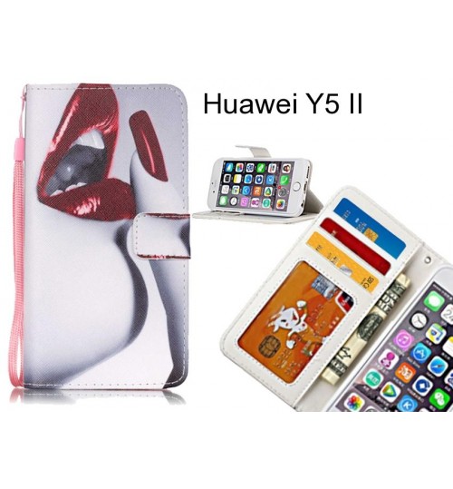 Huawei Y5 II case 3 card leather wallet case printed ID