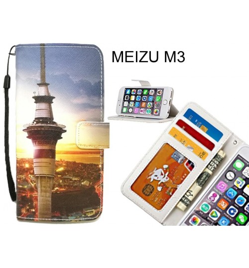 MEIZU M3 case 3 card leather wallet case printed ID