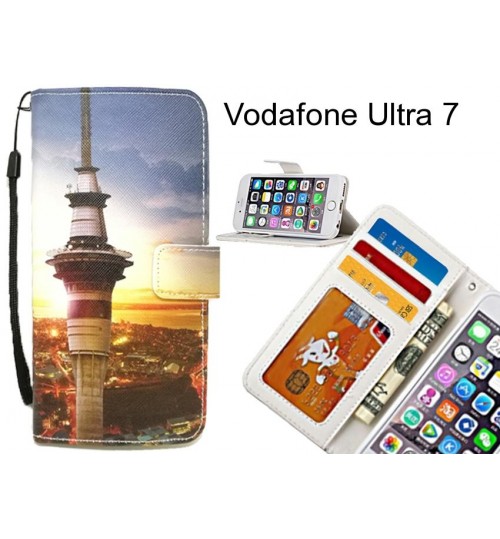 Vodafone Ultra 7 case 3 card leather wallet case printed ID