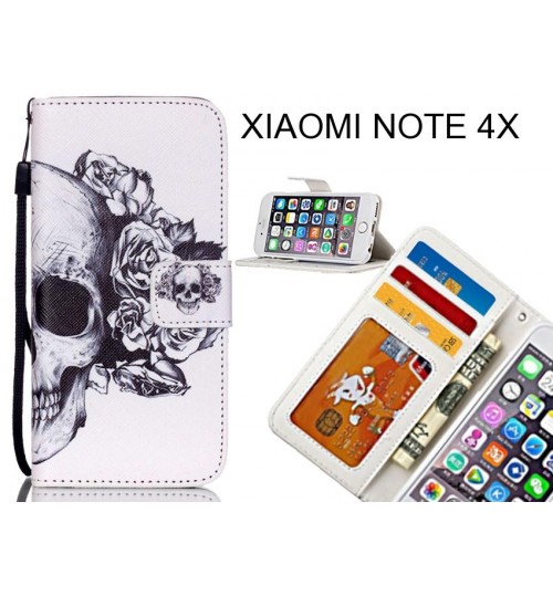 XIAOMI NOTE 4X case 3 card leather wallet case printed ID