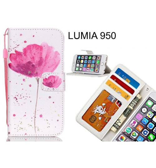 LUMIA 950 case 3 card leather wallet case printed ID