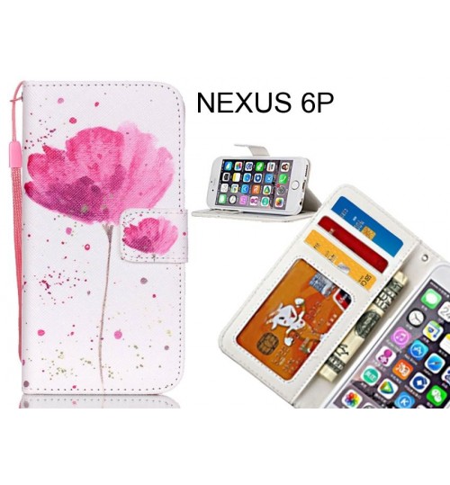 NEXUS 6P case 3 card leather wallet case printed ID