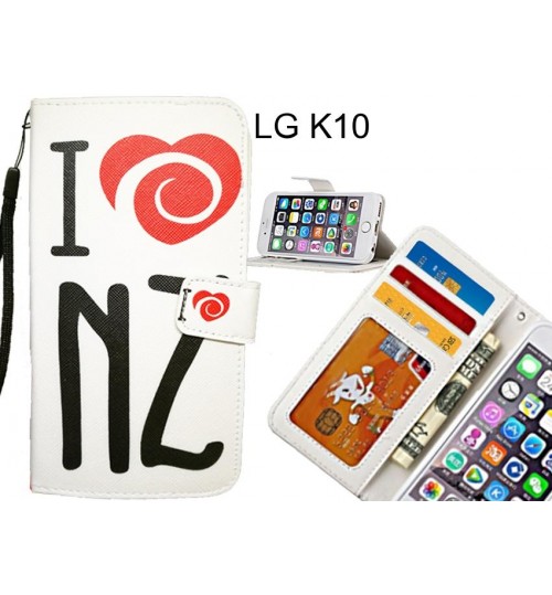 LG K10 case 3 card leather wallet case printed ID