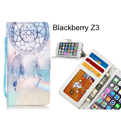 Blackberry Z3 case 3 card leather wallet case printed ID