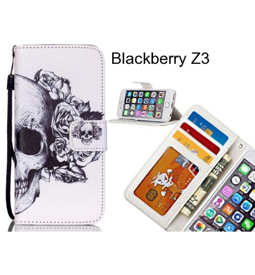 Blackberry Z3 case 3 card leather wallet case printed ID